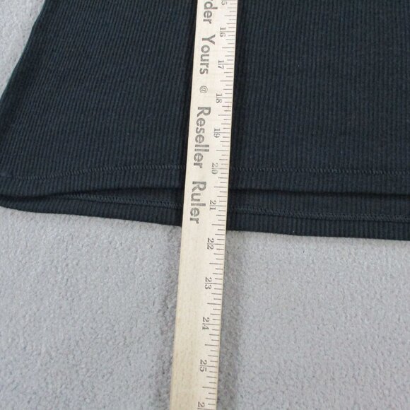 SKIMS Sheer Cotton Rib V Neck Tank Womens XL Soot Black Cropped Top NWT NEW - Picture 8 of 9